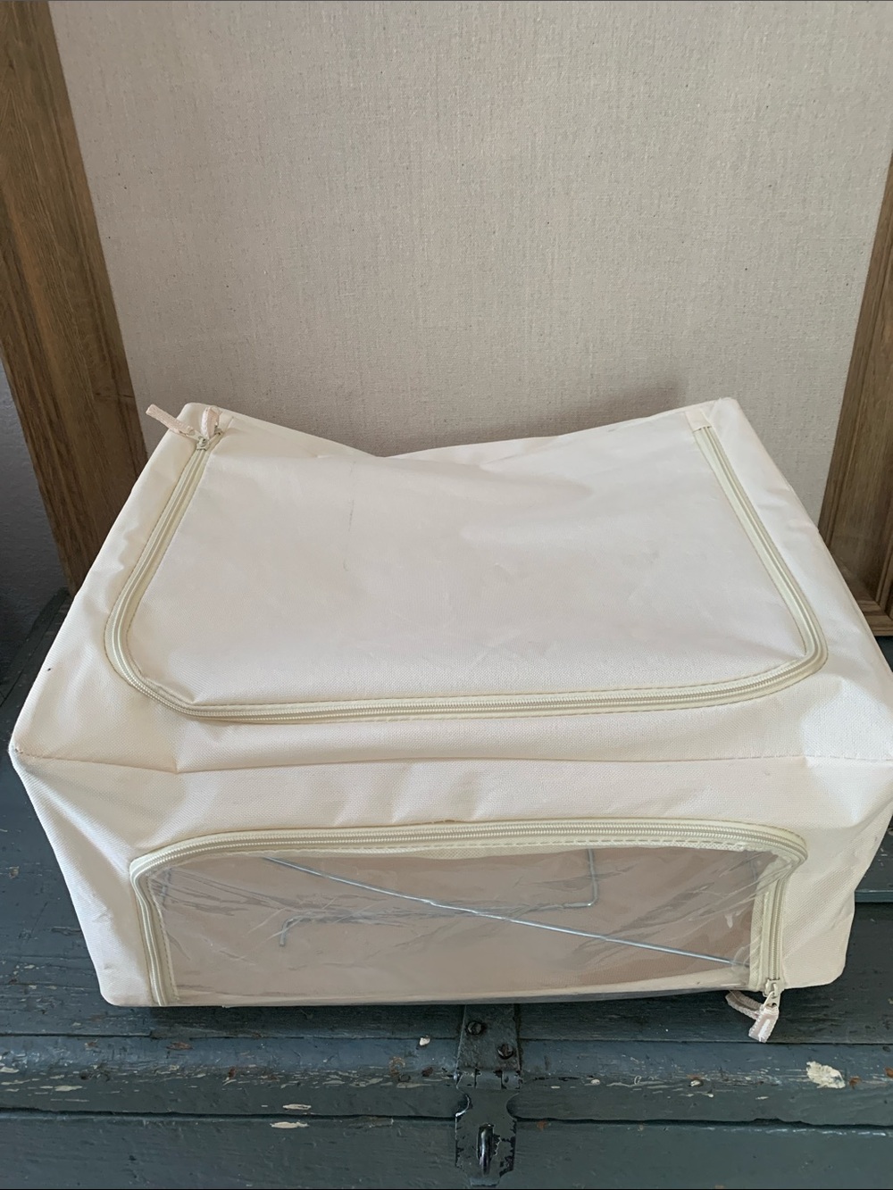 White Fabric Storage Box with Clear Window - Home Storage & Organization